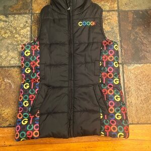 COOGI Black Quilted Vest with Colorful Details